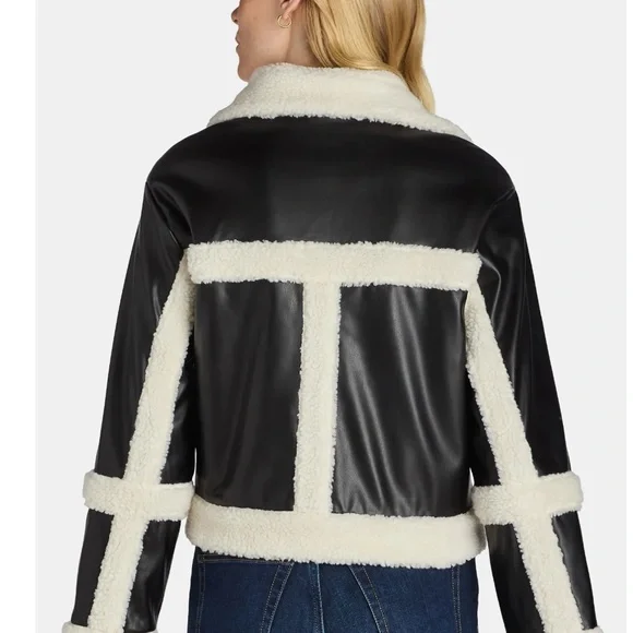 70 Madden NYC Women's  Plus Faux Shearling Moto Jacket NEW size 4X - Picture 3 of 11